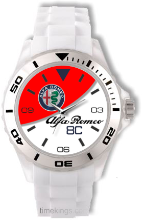 Alfa Romeo 8C Logo White Silicone Watch