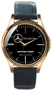 Mercedes Sprinter Logo Gold-Leather Watch